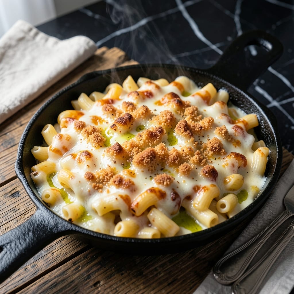 Macaroni And Cheese Recipe With Bread Crumbs: Crunchy Topping Over Creamy Pasta