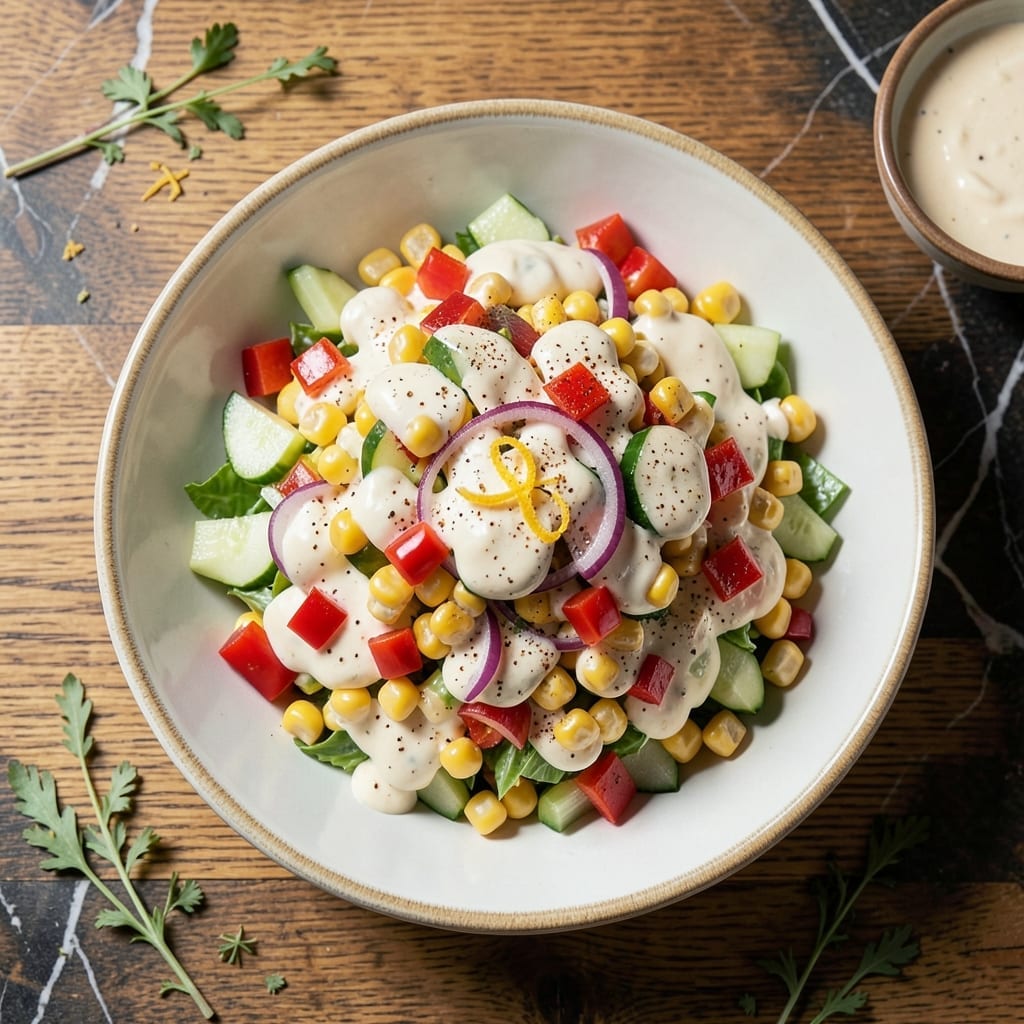 Sweet Corn Salad Recipe Mayonnaise: Summer Picnic Creamy Crunch Sweet Corn Salad Recipe Mayonnaise: Summer Picnic Creamy Crunch