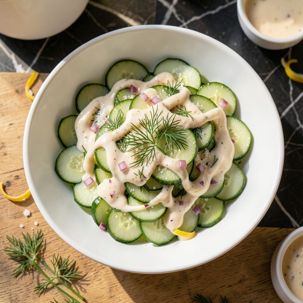Cucumber Salad Recipe Mayo Vinegar Sugar: Cool Crisp Slices in Tangy Cream