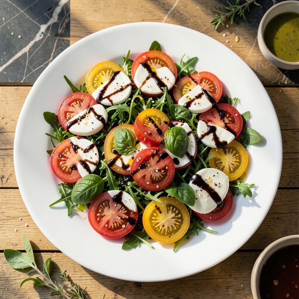 Recipe for Tomato and Mozzarella Cheese Salad: Caprese Classic with Basil and Balsamic