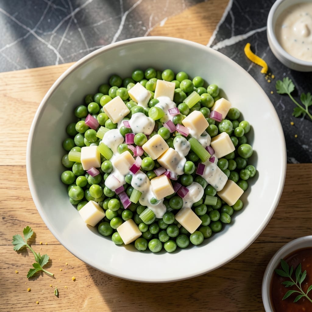 Recipe for Green Pea Salad With Cheese: Creamy Crunch for Potluck Success