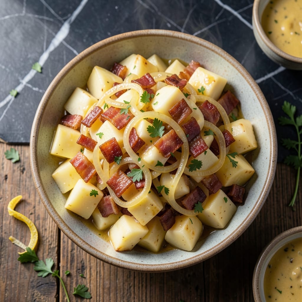 I Need A Recipe For German Potato Salad: Warm Vinegar-Based Side With Bacon