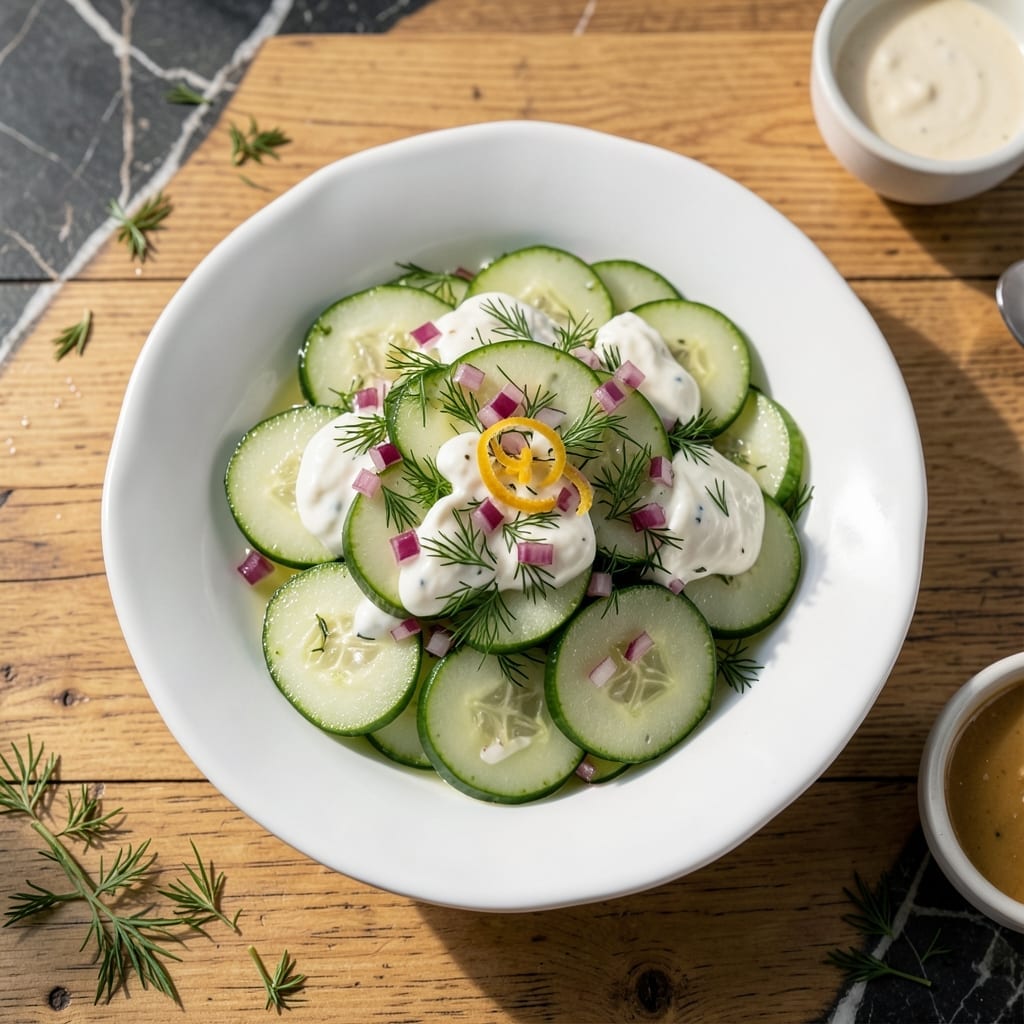 German Cucumber Salad Recipe Sour Cream: Cool and Tangy Garden Freshness