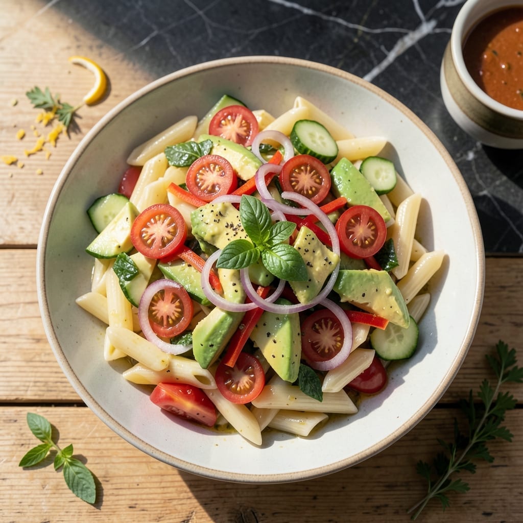 Cold Pasta Salad Recipe With Avocado: Creamy Chunks and Zesty Lime