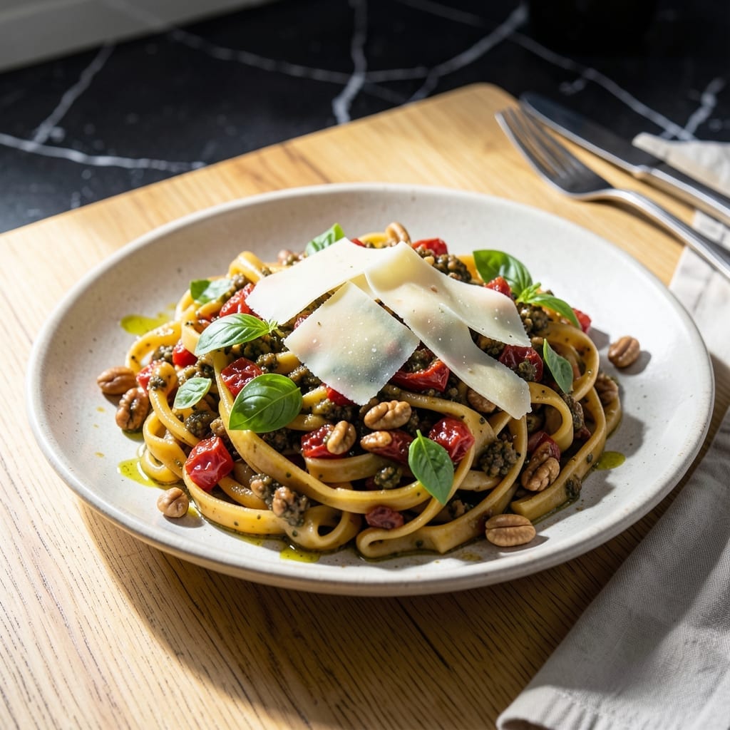 Pasta Recipe 39857: Al Dente Bites With Sun-Dried Tomato Pesto