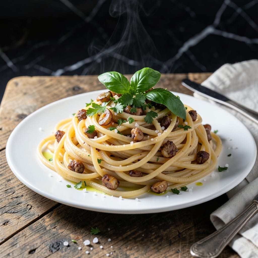 Pasta Recipe 394610: Garlic Butter Noodles With Fresh Herb Infusion