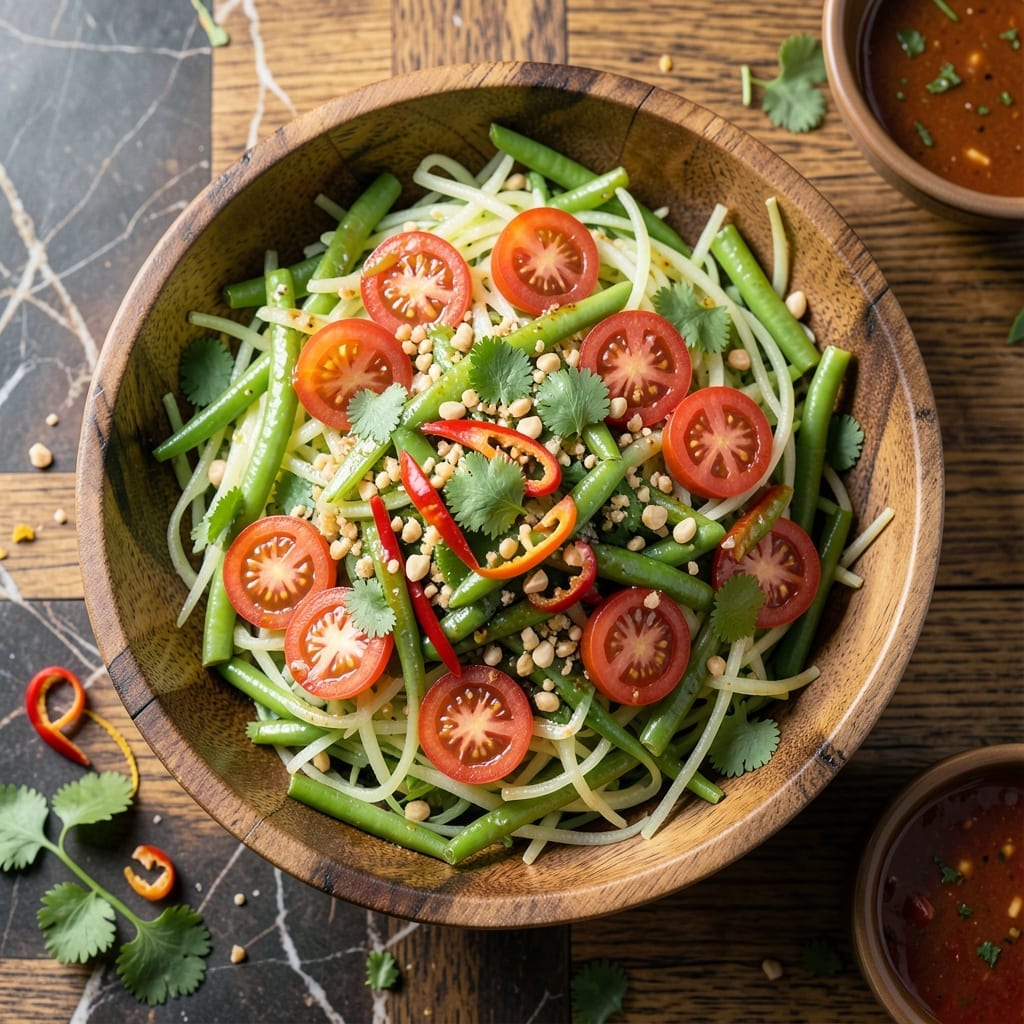 Green Papaya Salad Recipe Vegetarian: Thai-Inspired Spicy Tangy Crunch
