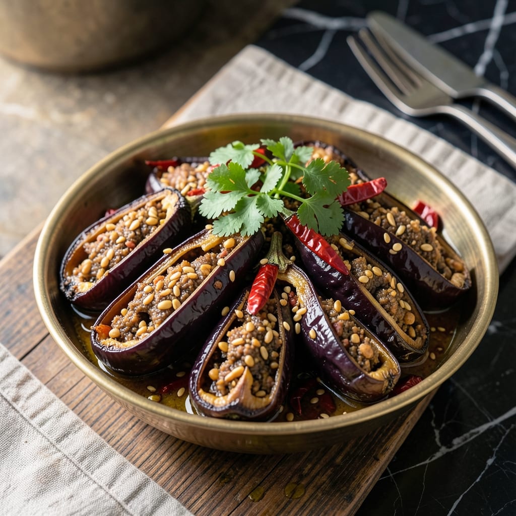 Gutti Vankaya Recipe Andhra Style: Stuffed Brinjal With Peanut Spice Blend