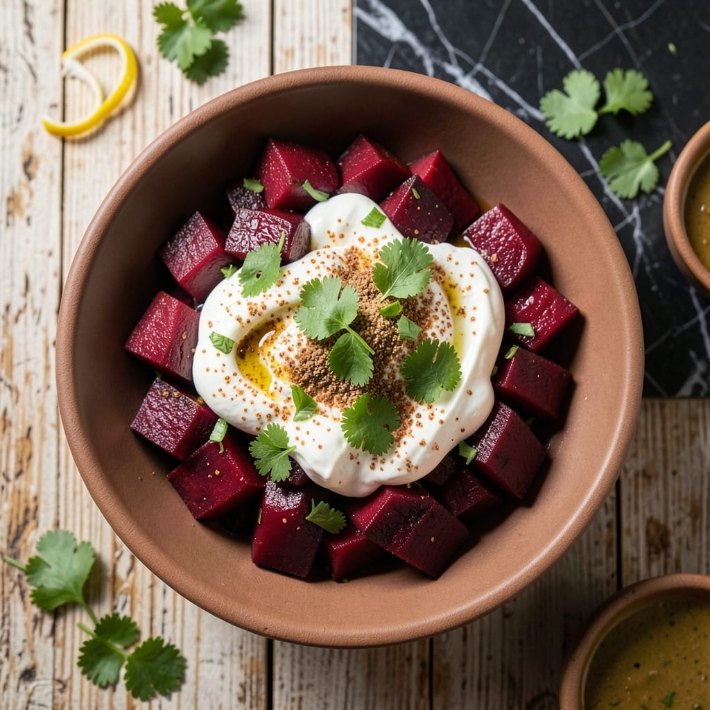 Beetroot Salad Recipe Indian Style: Spiced Yogurt and Herb Infusion Beetroot Salad Recipe Indian Style: Spiced Yogurt and Herb Infusion