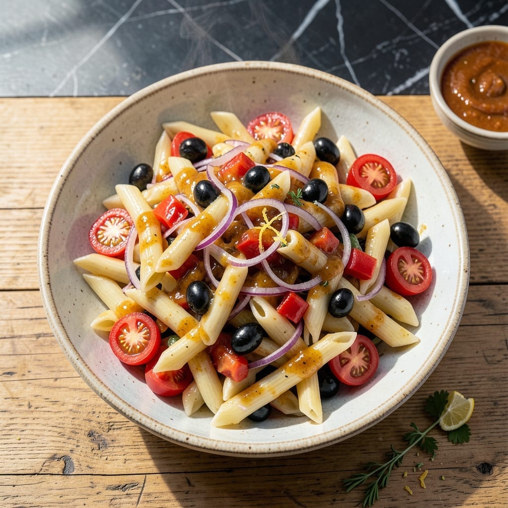 Hot Pasta Salad Recipe With Italian Dressing: Chilled Noodles With Zesty Herb Flavor