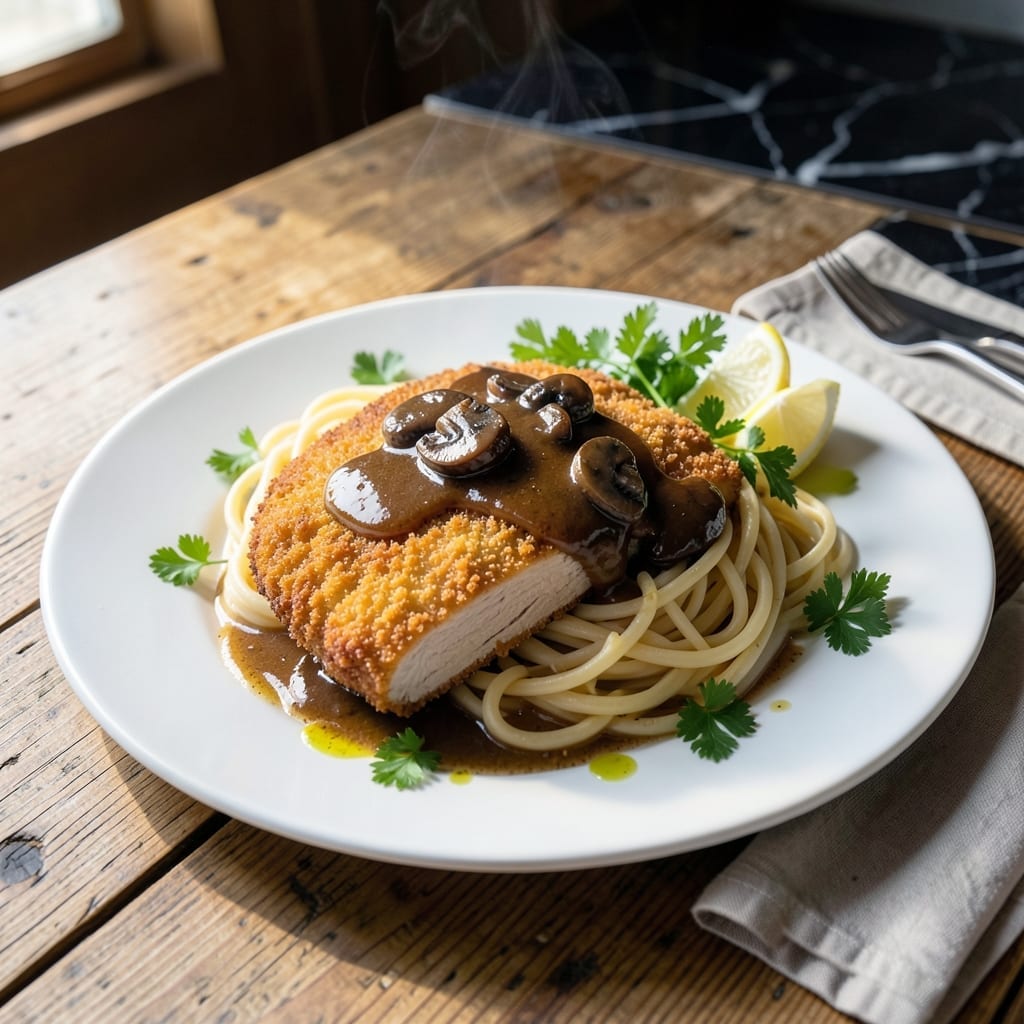 Jaeger Schnitzel Recipe Pork: Crispy Breaded Cutlets With Mushroom Gravy Jaeger Schnitzel Recipe Pork: Crispy Breaded Cutlets With Mushroom Gravy