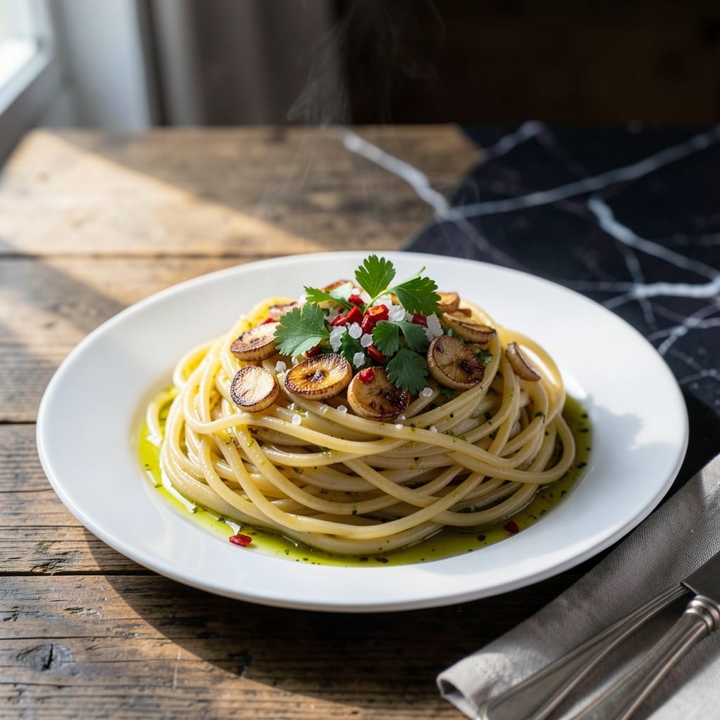 Aglio Olio Pasta Recipe Veg
