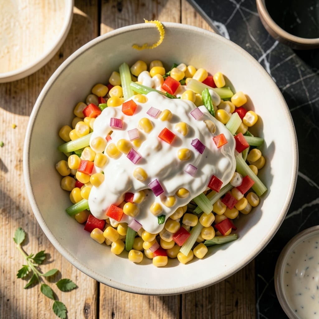 Corn Salad Recipe With Sour Cream: Sweet Kernels in Creamy Tang