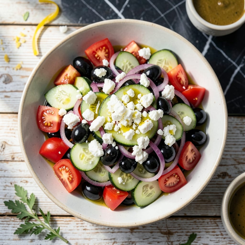 Recipe For Greek Salad With Feta Cheese: Authentic Mediterranean Crunch Recipe For Greek Salad With Feta Cheese: Authentic Mediterranean Crunch