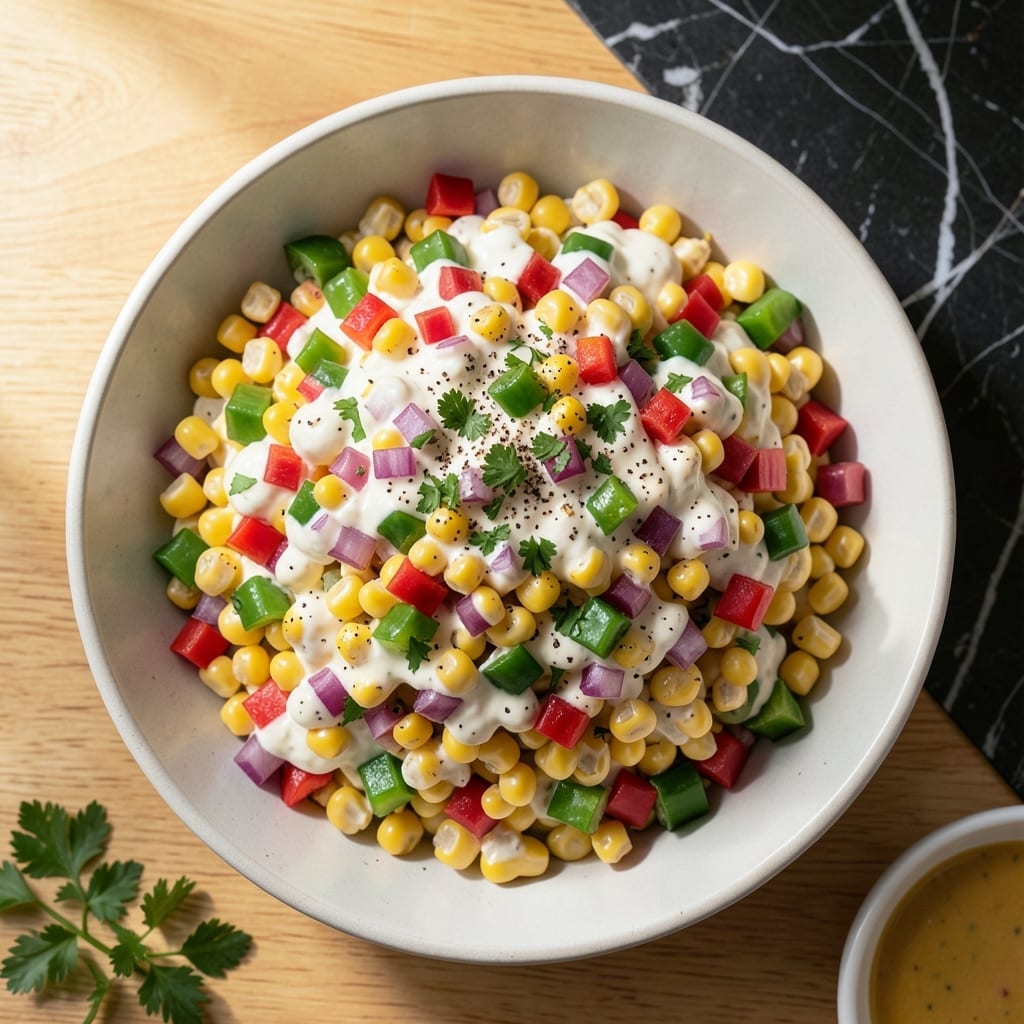 Corn Salad Recipe With Mayo and Sour Cream: Creamy Picnic Classic With Sweet Kernels