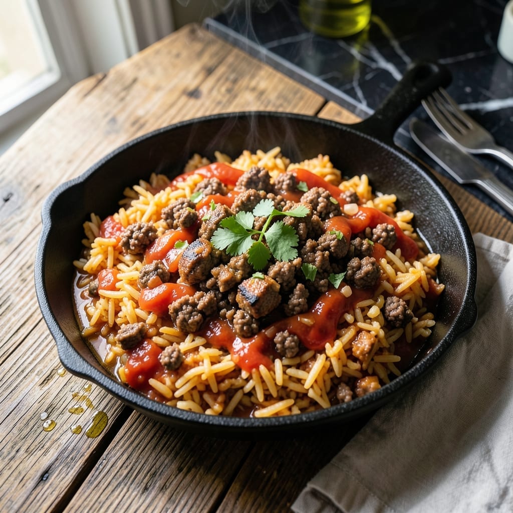 Spanish Rice Recipe With Ground Beef: One-Pan Savory Fiesta