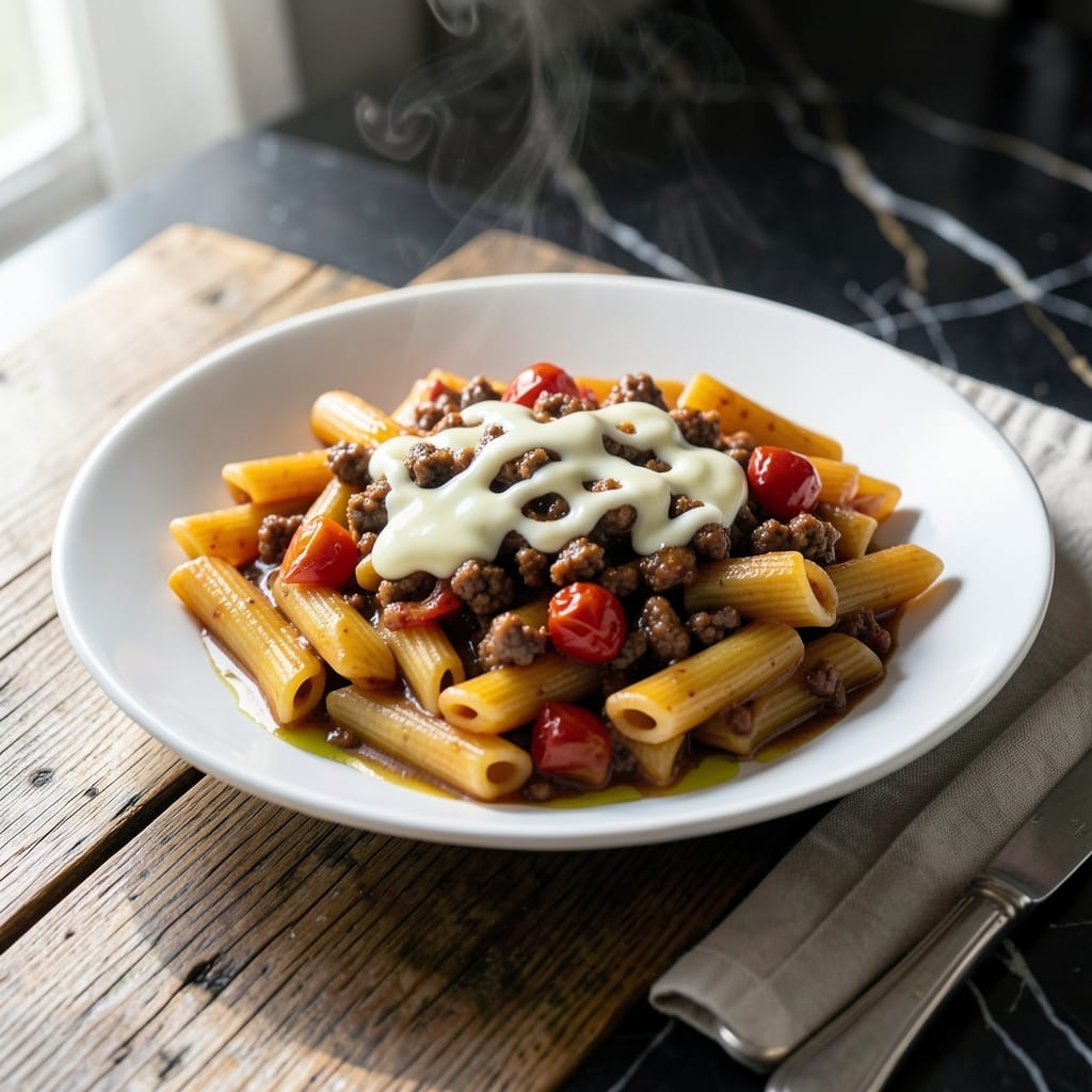 Vodka Sauce Pasta Recipe With Meat: Rich Tomato-Cream Fusion With Hearty Bite
