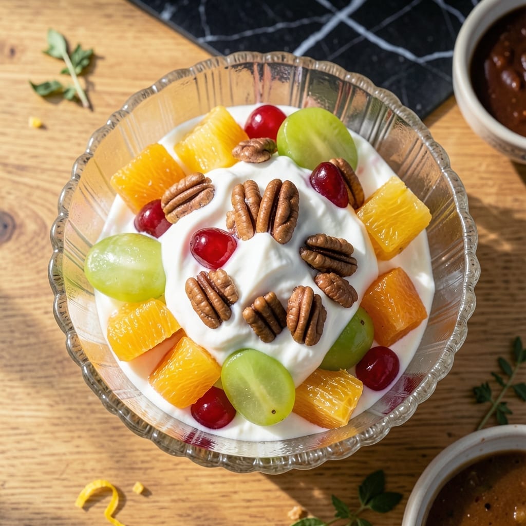 Ambrosia Salad Recipe Without Coconut: Tropical Fruit Medley With Creamy Tang Ambrosia Salad Recipe Without Coconut: Tropical Fruit Medley With Creamy Tang