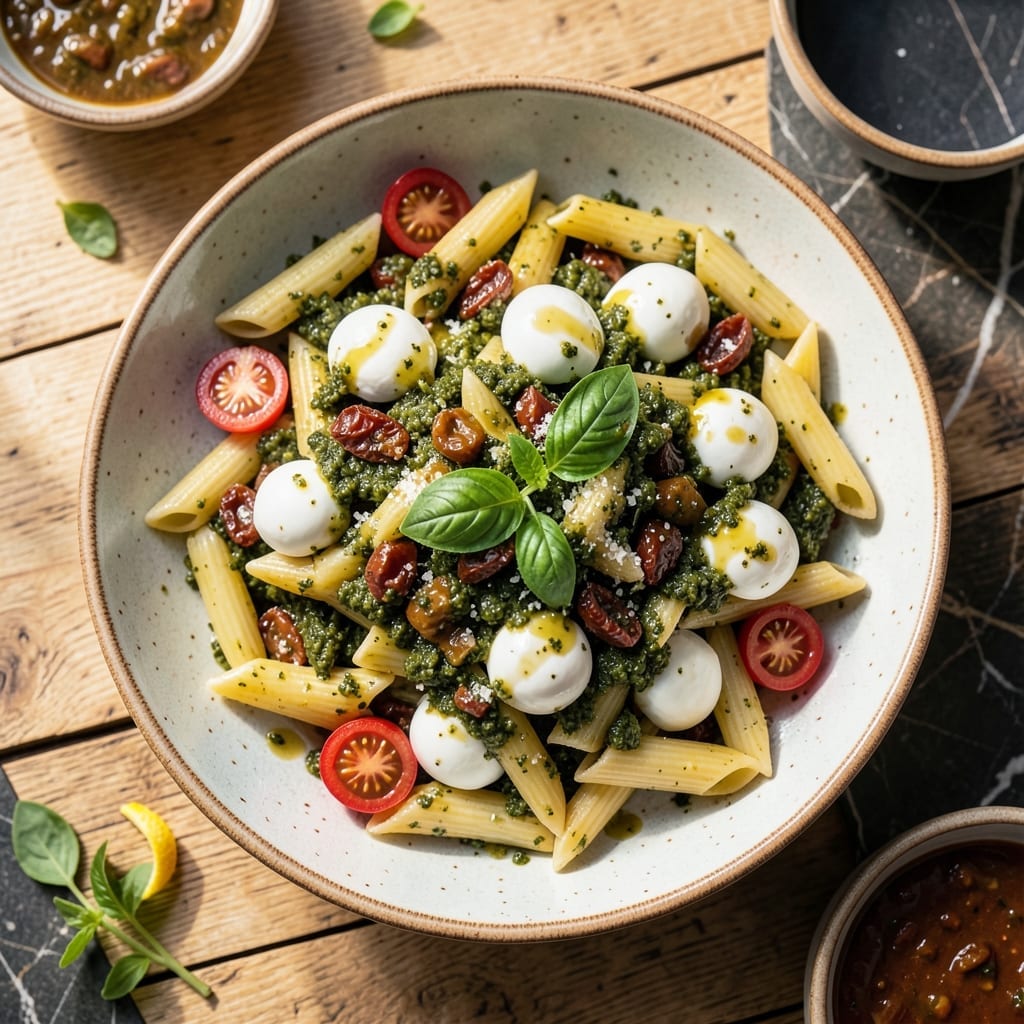 Caprese Pasta Salad Recipe Pesto: Sun-Dried Tomato and Herb Infusion