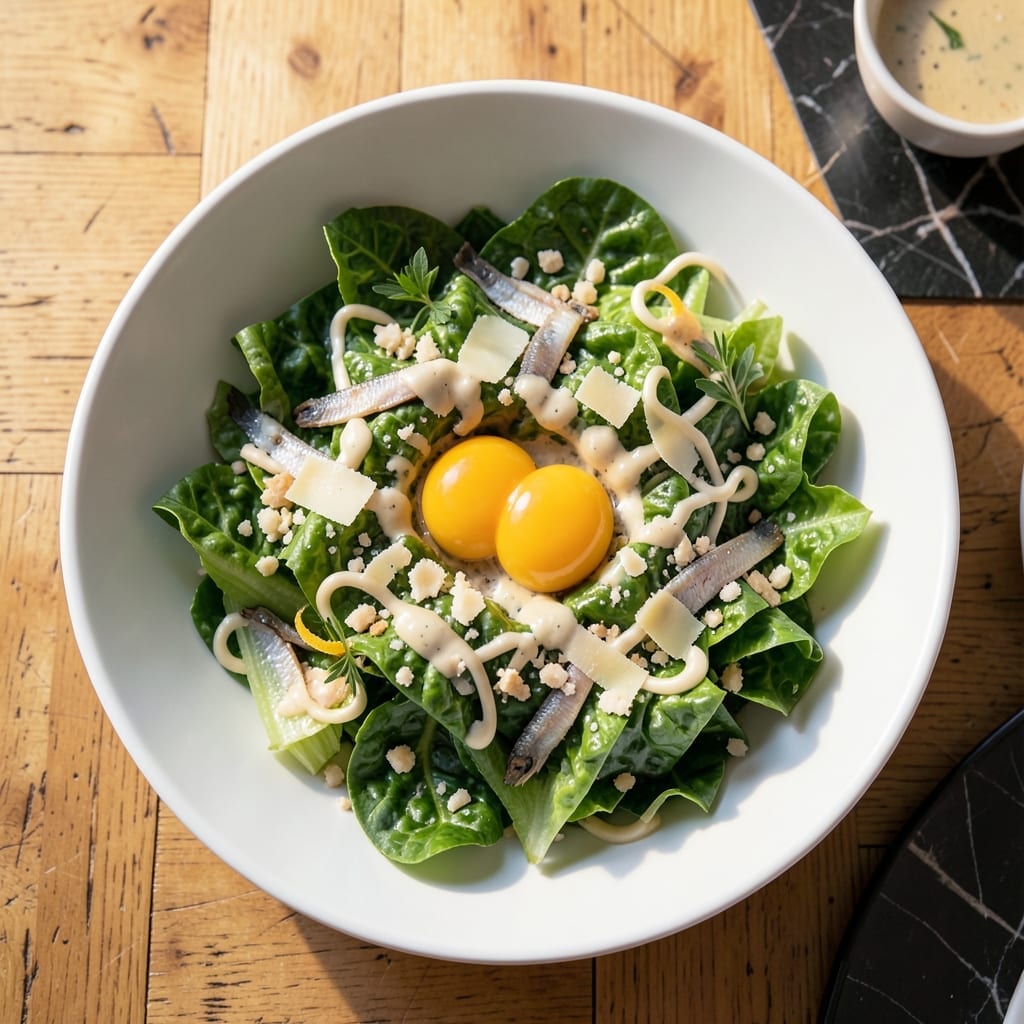 Caesar Salad Recipe with Egg Yolk: Classic Creamy Dressing Anchored by Rich Yolks