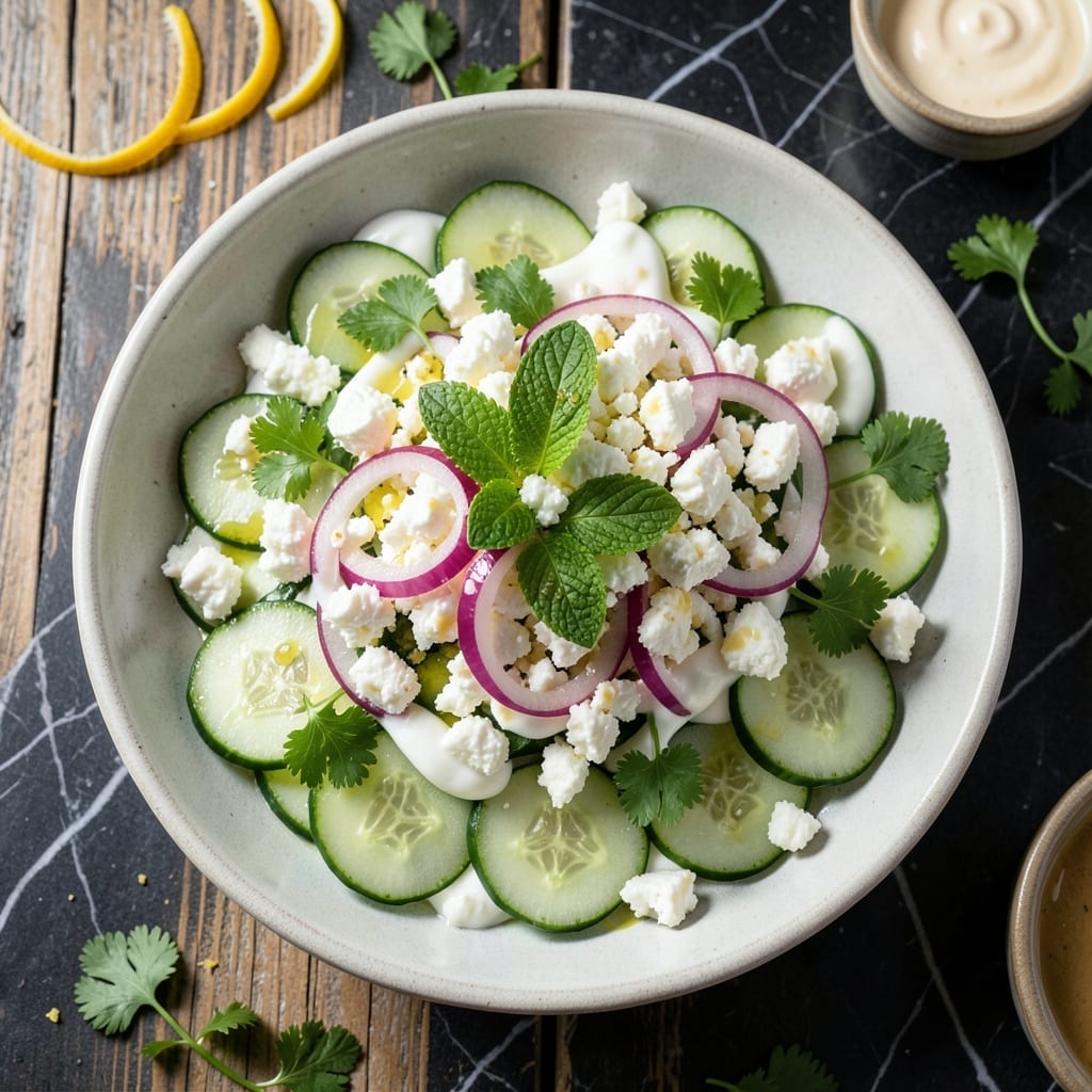 Feta Cheese Salad Recipe Indian: Minty Cucumber Refreshment