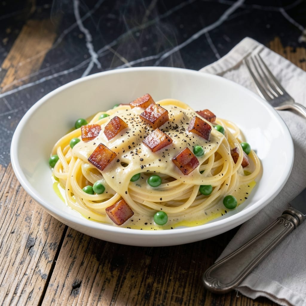 Pasta Carbonara Recipe With Peas: Classic Creaminess With a Garden Twist