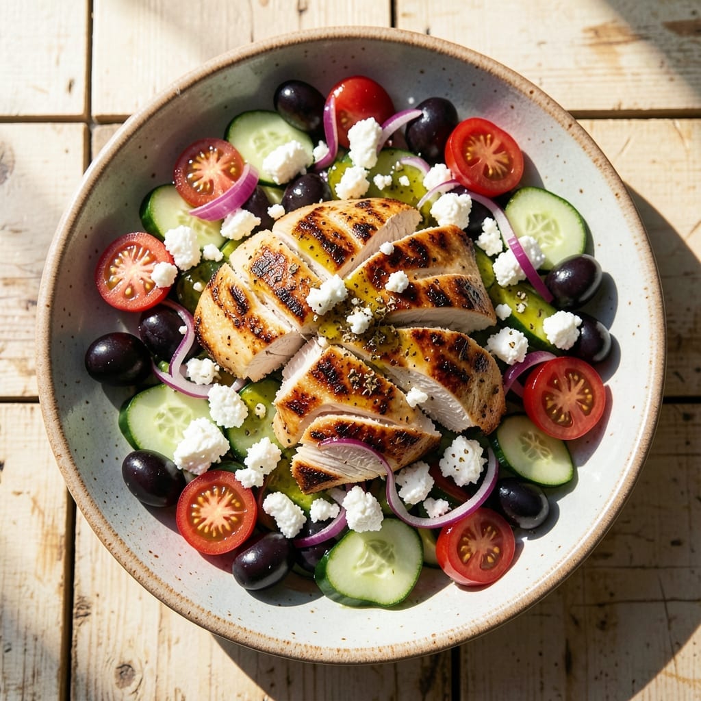 Greek Salad Recipe With Meat: Mediterranean Freshness with Grilled Protein