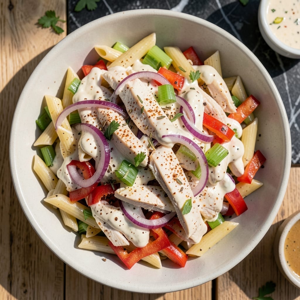 Pasta Chicken Salad Recipe With Mayonnaise: Al Dente Noodles and Creamy Protein Bites