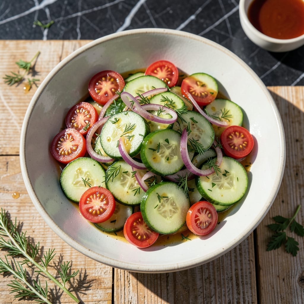 Cucumber Tomato Salad Recipe With Apple Cider Vinegar: Bright Garden Crispness in Minutes