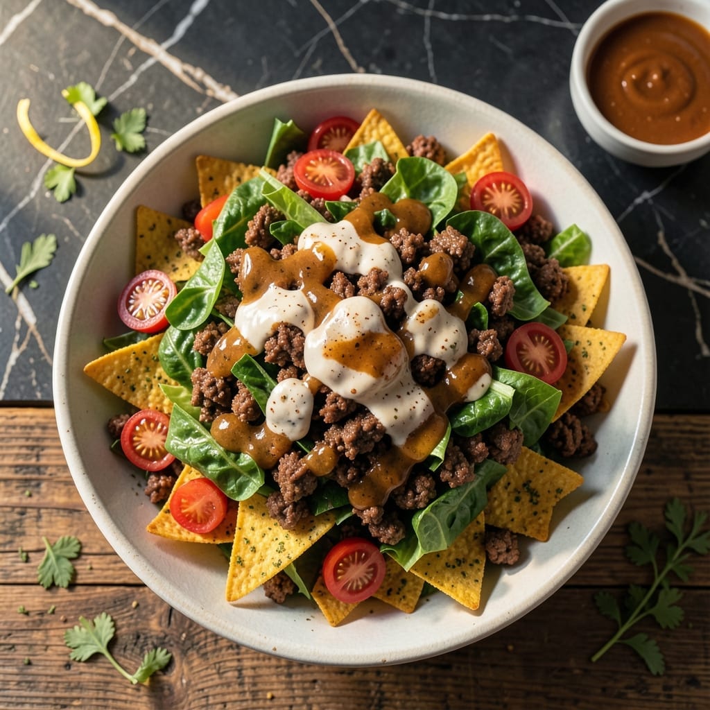 Taco Salad Recipe With Doritos And Catalina Dressing: Crunchy Tex-Mex Layers in a Bowl