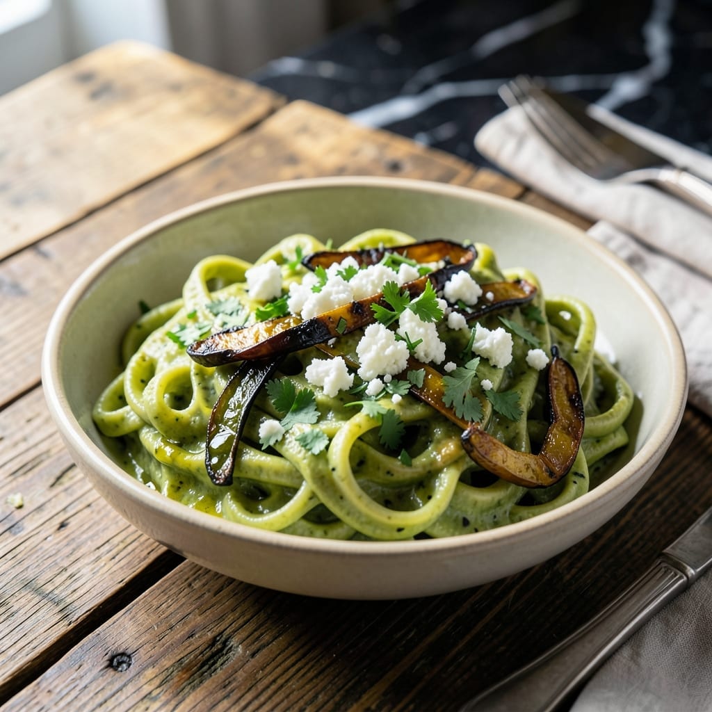 Green Pasta Recipe Mexican: Zesty Poblano and Cilantro Twist
