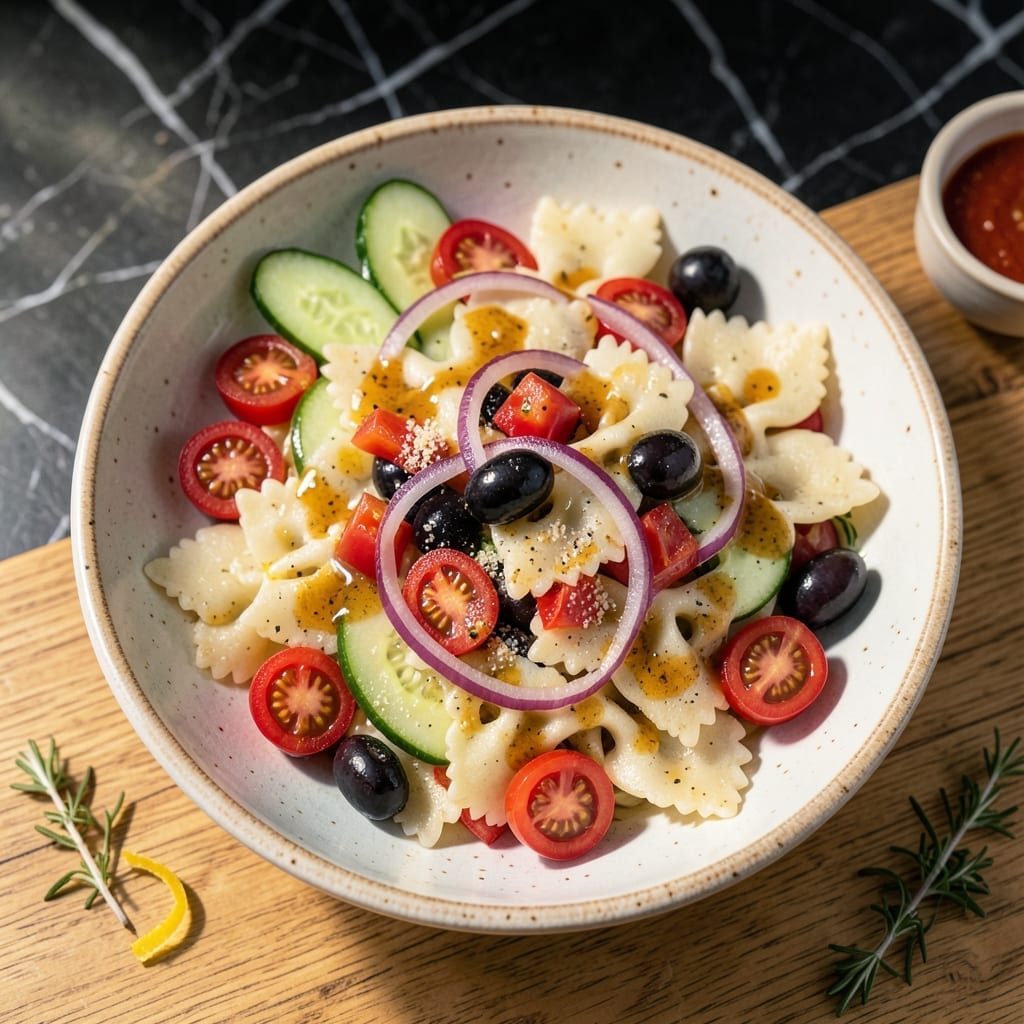 Recipe For Bow Tie Pasta Salad With Italian Dressing: Colorful Garden Medley in Minutes Recipe For Bow Tie Pasta Salad With Italian Dressing: Colorful Garden Medley in Minutes