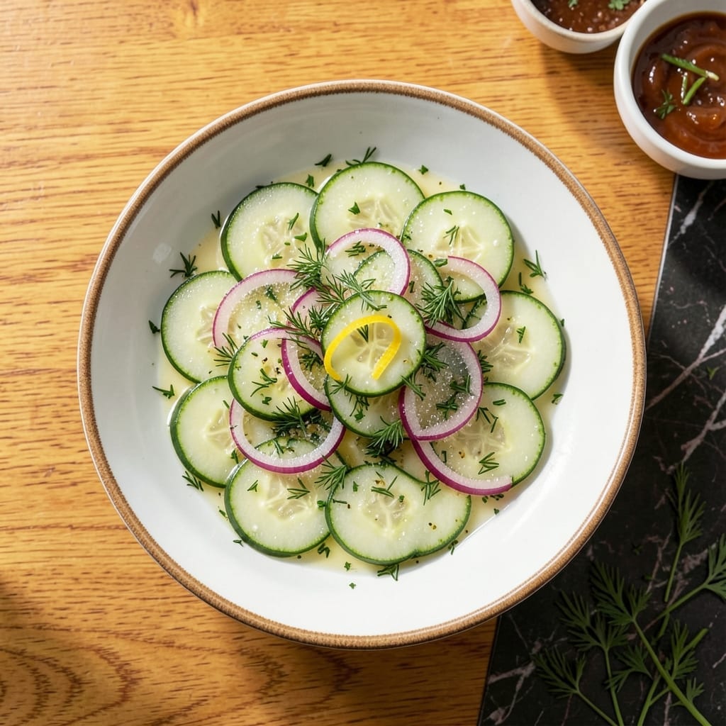 Recipe for Cucumber Salad With Vinegar and Sugar: Crisp Cool Refreshment in Minutes