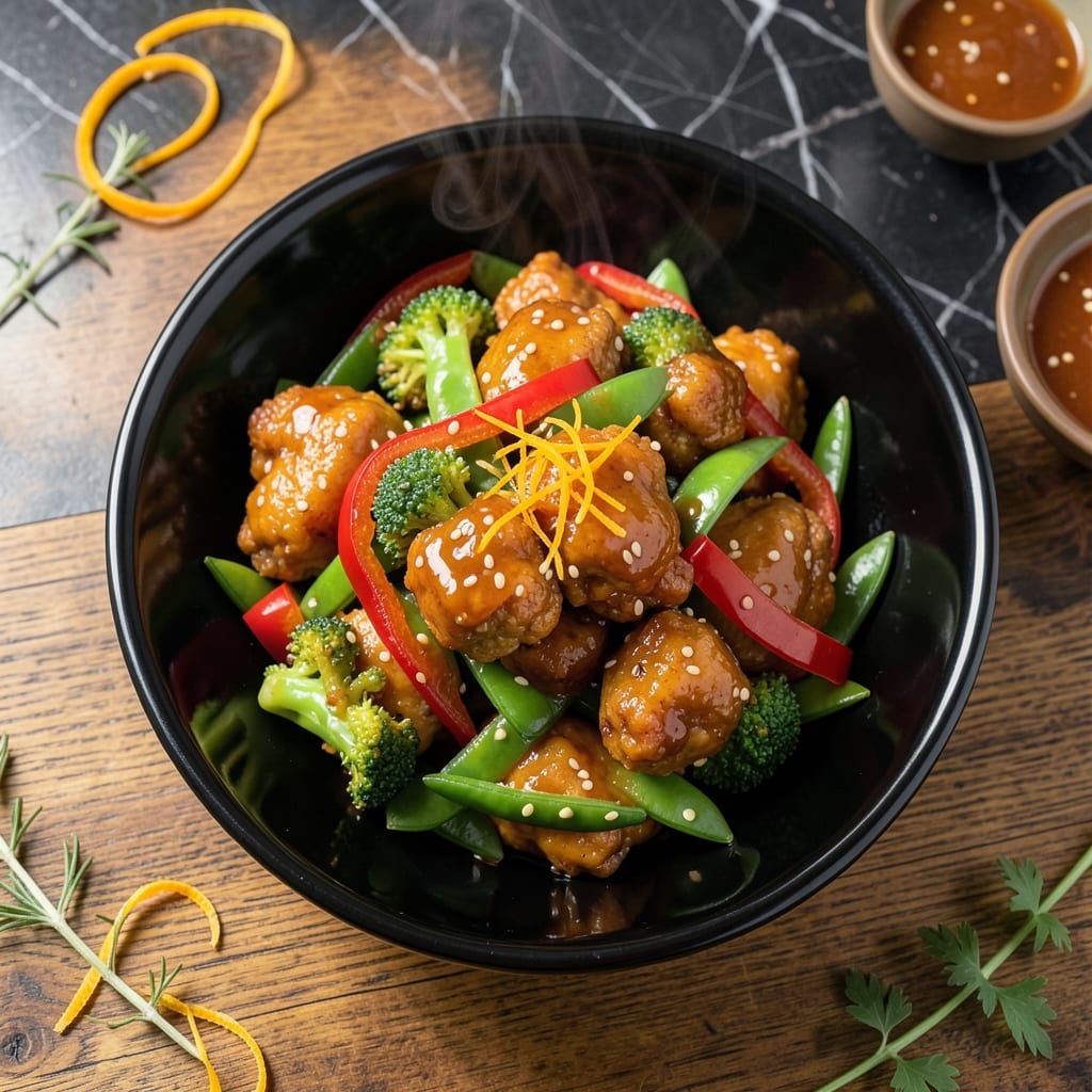 Orange Chicken Stir Fry Recipe With Vegetables: Sweet and Spicy Wok Tossed Bites