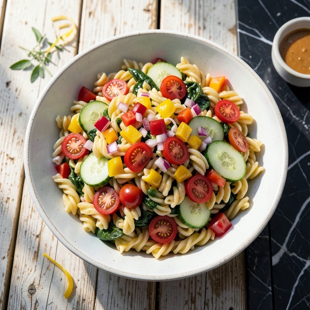 Recipe for Tri Colored Pasta Salad: Vibrant Garden Party in a Bowl