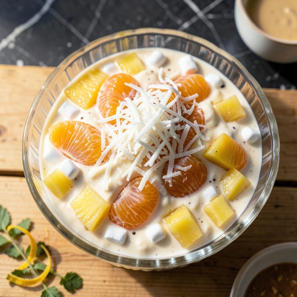 Ambrosia Salad Recipe With Pudding: Retro Creamy Citrus and Marshmallow Delight