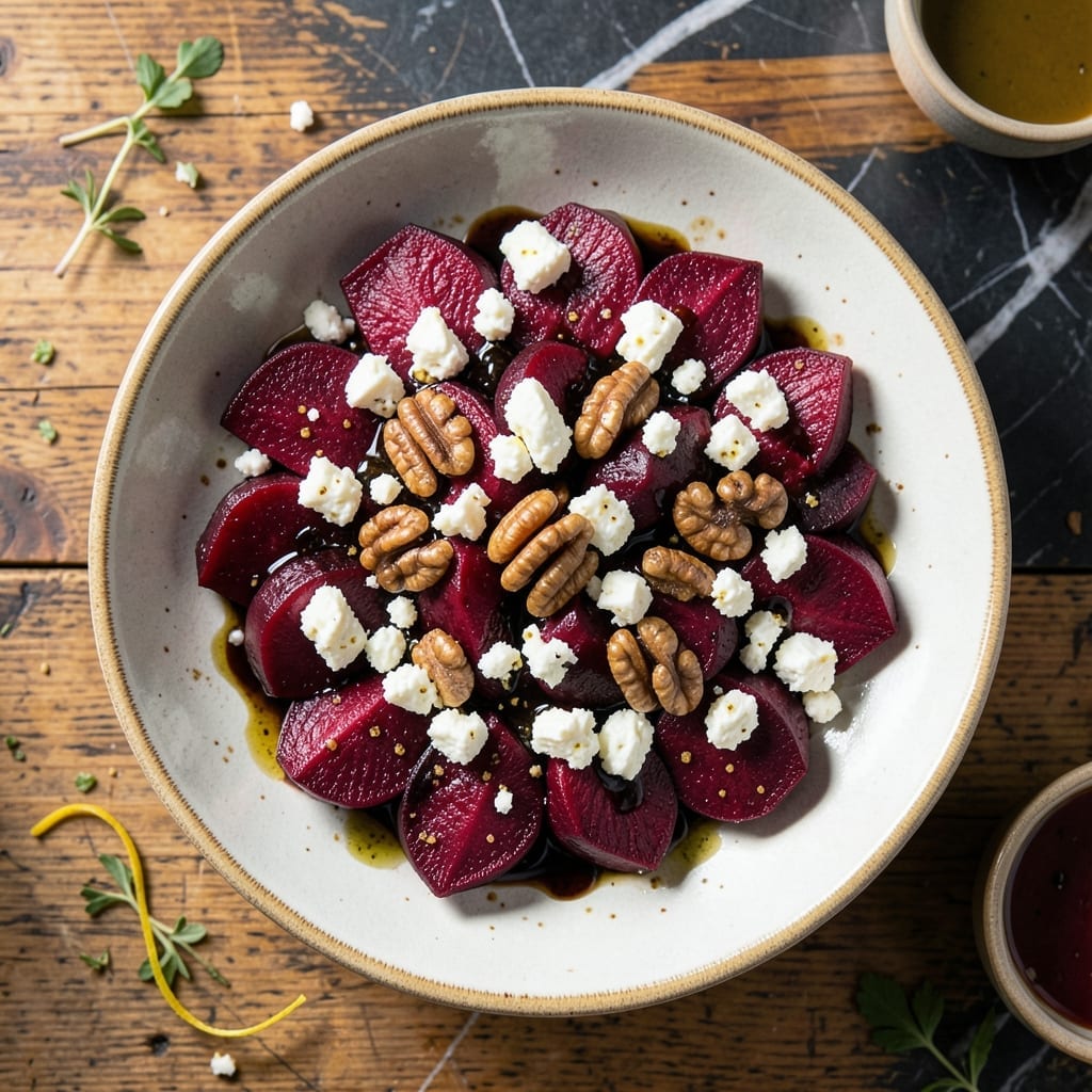 Recipe For Beet Salad With Feta Cheese And Walnuts: Earthy Sweetness With Tangy Crunch
