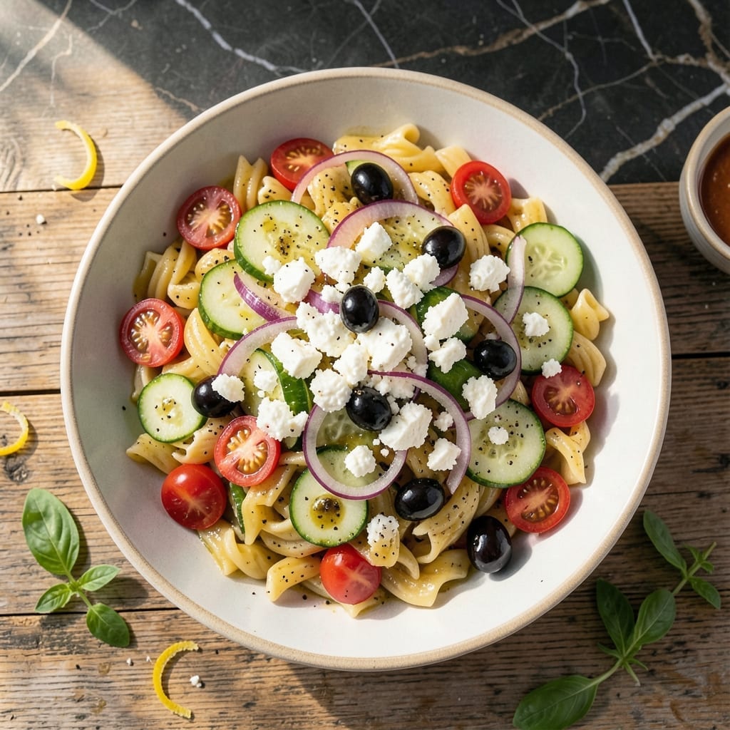 Italian Pasta Salad Recipe With Feta: Garden-Fresh Mediterranean Medley