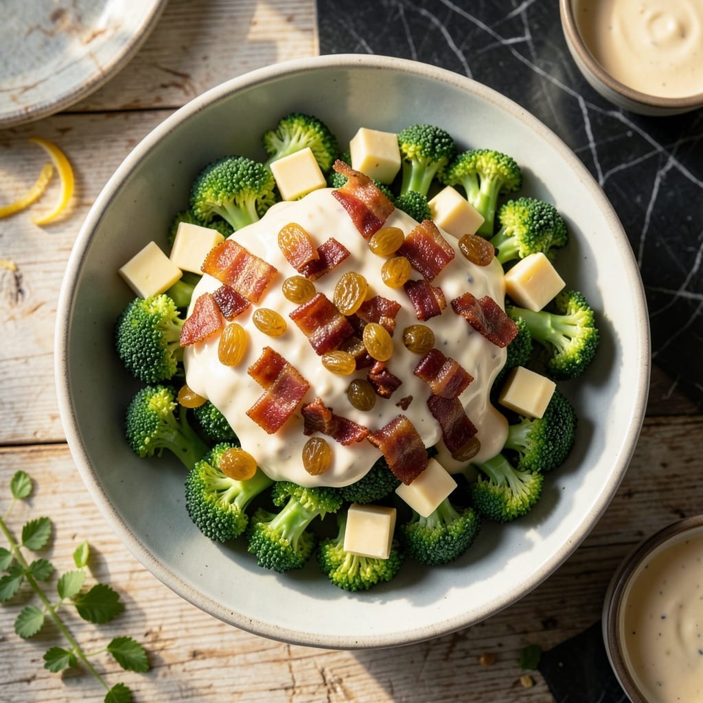 Broccoli Salad Recipe Without Onion: Sweet Raisin and Bacon Crunch