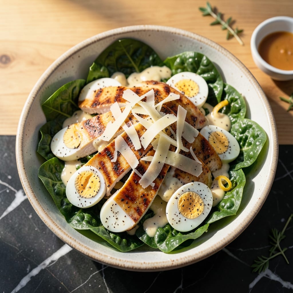 Chicken Caesar Salad Recipe With Egg: Creamy Dressing Meets Hard-Boiled Richness