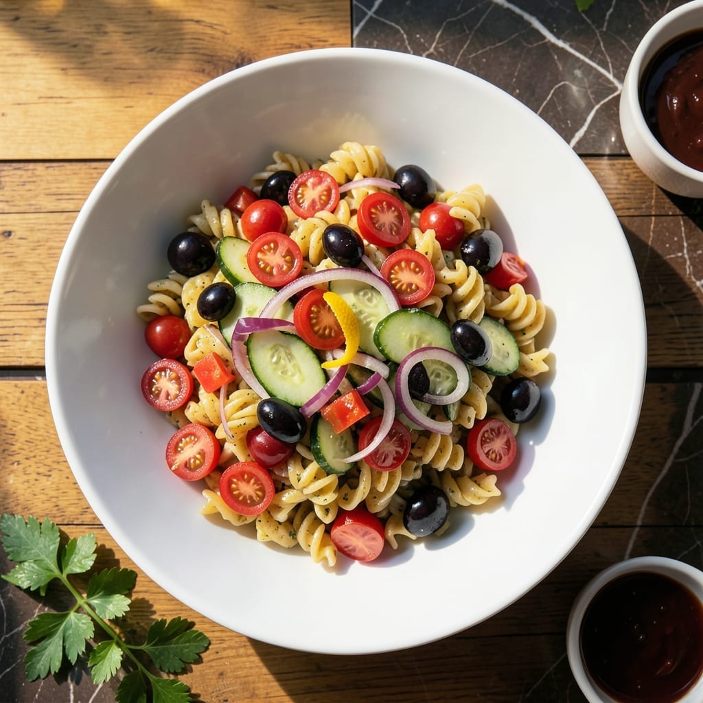 Natasha's Kitchen Pasta Salad Recipe: Vibrant Garden Medley With Zesty Dressing