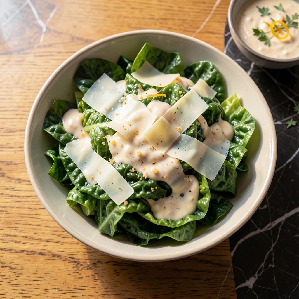 Cesar Salad Recipe No Anchovies: Classic Creamy Dressing With Parmesan Crunch