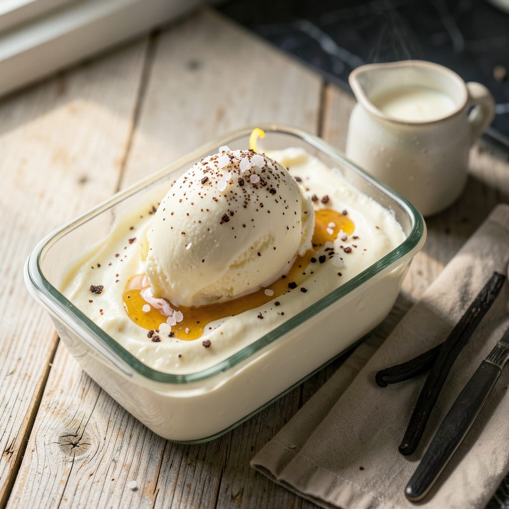 Complete Americana Ice Cream Maker Recipe: Creamy Vanilla With a Patriotic Swirl overview image