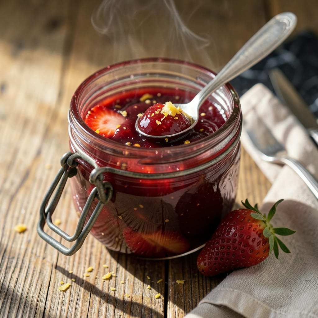 Amish Strawberry Jam Recipe: Small Batch Sweetness With No Pectin Needed illustration with key details
