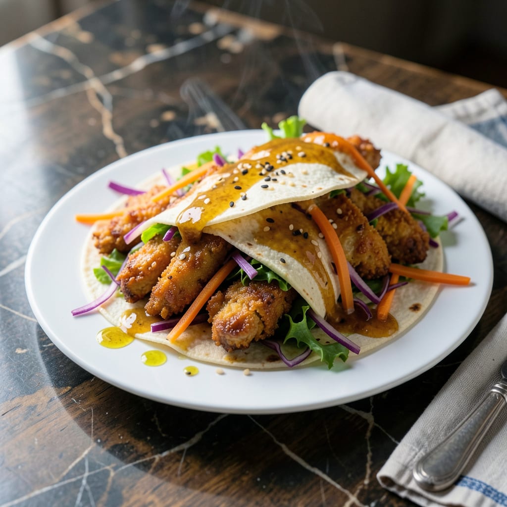 Applebee's Oriental Chicken Wrap Recipe: Crispy Asian Inspired Copycat example with annotations