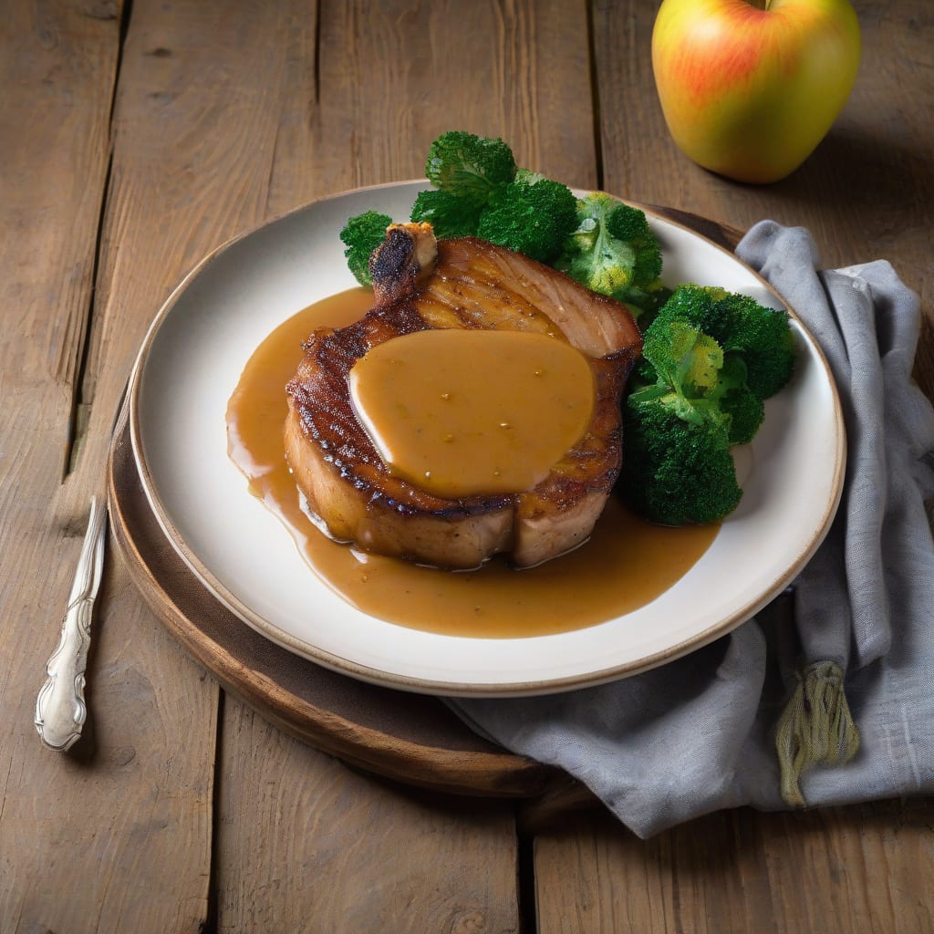 Visual representation of applesauce pork chop recipe