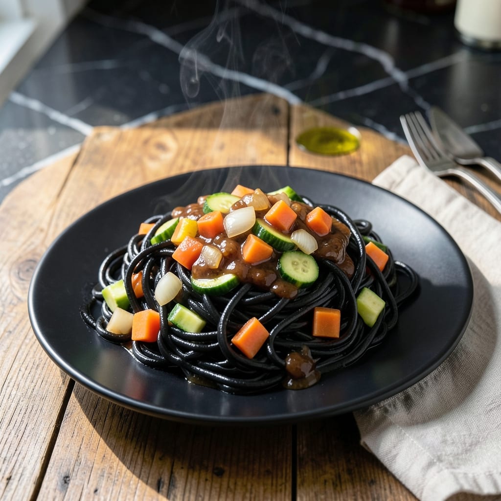 Jajangmyeon Recipe Without Pork: Korean Noodles With Rich Black Bean Sauce