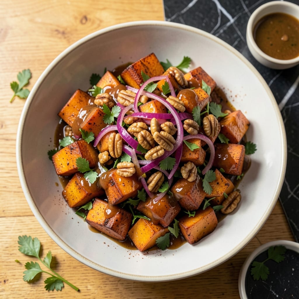Sweet Potato Salad Recipe Vegan: Smoky Maple Pecan Delight