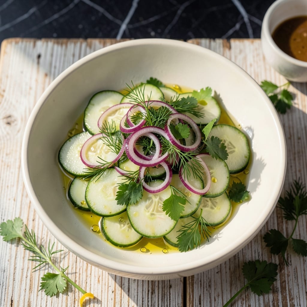Cucumber Salad Recipe With Olive Oil: Light and Refreshing With a Herbal Twist
