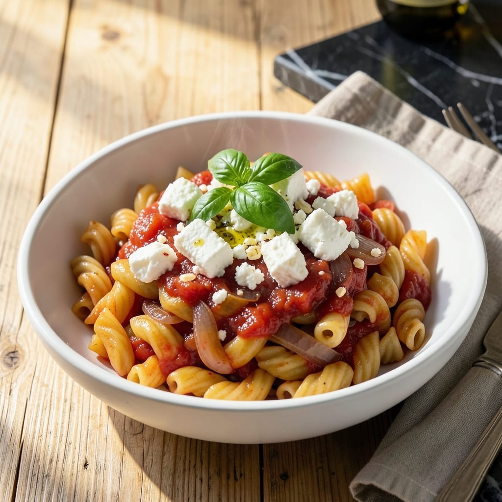 Feta Pasta Recipe With Canned Tomatoes: One-Pot Greek-Style Dinner Feta Pasta Recipe With Canned Tomatoes: One-Pot Greek-Style Dinner